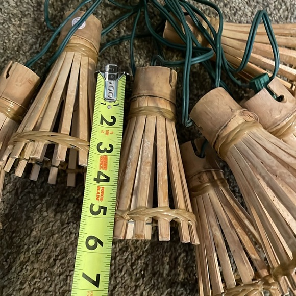 Vintage MCM Tiki Rattan Bamboo String Lights - Picture 4 of 5